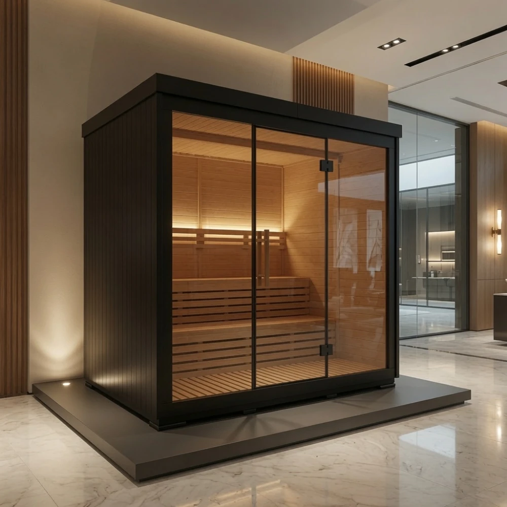Outdoor Sauna in the showroom