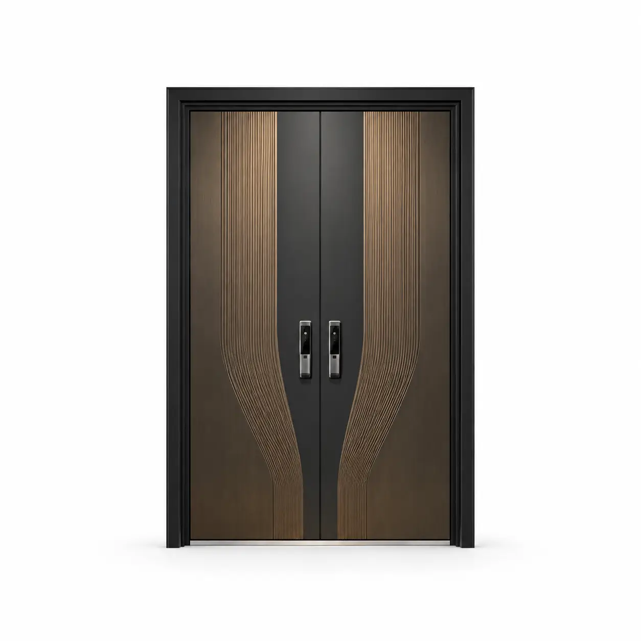 Aurora Bronze Contemporary Double Entry Door