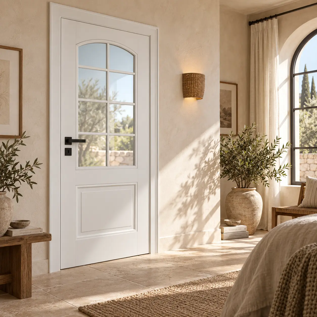 Pure White Arched Glass Door - Image 3