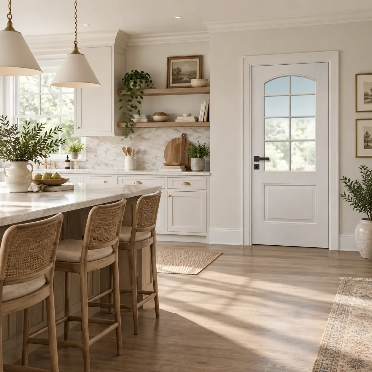 Pure White Arched Glass Door - Image 4