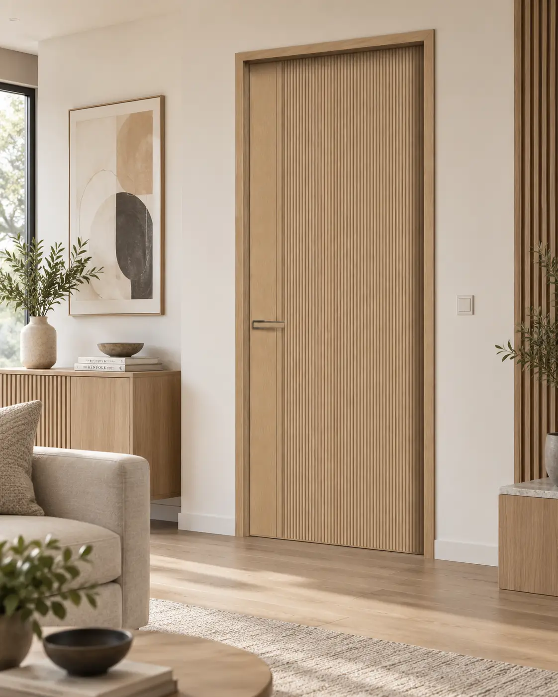 Ribbed Carbon Crystal Oak Interior Door - Image 3